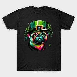 Pug Enjoys Saint Patrick's Day in Graffiti Style T-Shirt